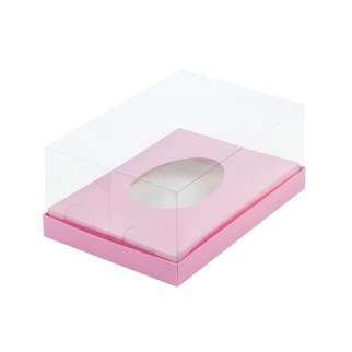 Упаковка для половины шоколадного яйца - "Розовая матовая, 23,5х16х10 см." (Упаковка 1 шт.) фото 10207