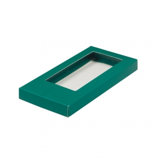 Упаковка для плитки шоколада с окном - "Зеленая, мат. 16х8х1,7 см." (Упаковка 1 шт.) фото 11589