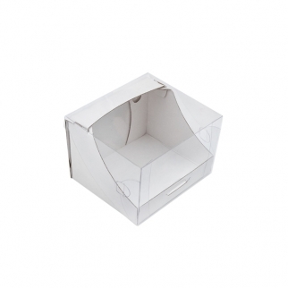 Упаковка для пирожных с прозрачной крышкой АЙСТ -  "Белая, МГК, 12х10,5х8 см." (Упаковка 1 шт.) фото 3970