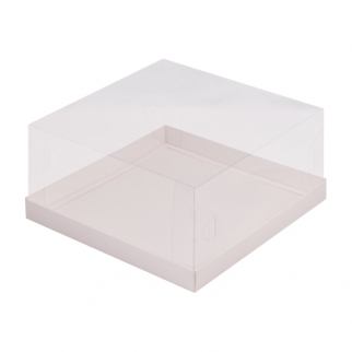 Упаковка для торта с прозрачной крышкой - "Белая, 23,5х23,5х14 см." (Упаковка 1 шт.) фото 13693
