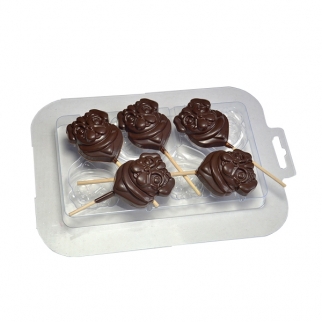 Молд пластиковый для шоколада - "Мопс на палочке" (Упаковка 1 шт.) фото 10037