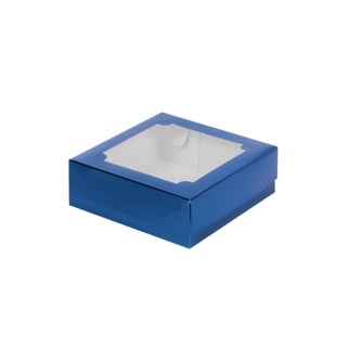 Упаковка для зефира с окном - "Синяя, 20х20х7 см." (070240-РК) (Упаковка 1 шт.) фото 5921