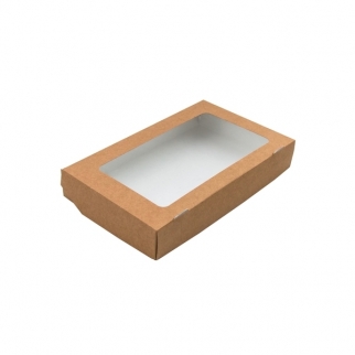 Контейнер на вынос с окном - "Крафт", 1400 мл. (SELFBOX1400-VG) (Упаковка 1 шт.) фото 5327