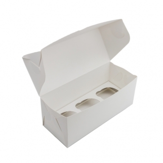 Упаковка для капкейков PASTICCIERE - "Белая, 3 ячейки" (CUP3-GDC) (Упаковка 1 шт.) фото 4559
