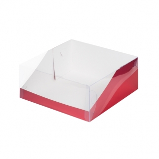 Упаковка для торта с прозрачной крышкой - "Черри, Хром Эрзац, 23,5х23,5х10 см." (Упаковка 1 шт.) фото 8414
