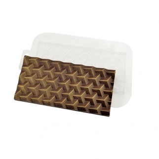 Молд пластиковый для шоколада - "Плитка Кубики Полосатые" (Упаковка 1 шт.) фото 8460