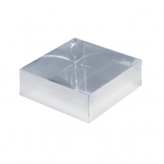 Упаковка для зефира с прозрачной крышкой - "Серебро/Серебро" 20х20х7 см." (Упаковка 1 шт.) фото 6795