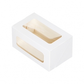 Упаковка под ассорти сладостей с окном ForGenika CAKE ROLL - "Белая, 20х12х10 см." (Упаковка 1 шт.) фото 13568