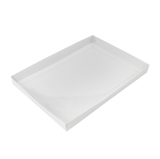 Упаковка для пряников с прозрачной крышкой АЙСТ - "Белая, 35х25х3 см." (Упаковка 1 шт.) фото 10446