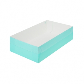 Упаковка для зефира с прозрачной крышкой - "Тиффани, 25х15х7 см." (Упаковка 1 шт.) фото 7092