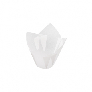 Тарталетка Тюльпан - "Белый", выс. 80 мм. ø 50 мм. (Упаковка 180 шт.) фото 4675