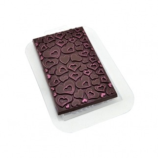 Молд пластиковый для шоколада - "Плитка в Сердечках" (Упаковка 1 шт.) фото 8447