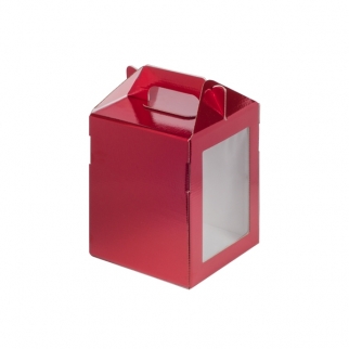 Упаковка под пряничный домик - "Красная, гофра, 16х16х20 см." (020805-РК) (Упаковка 1 шт.) фото 6291