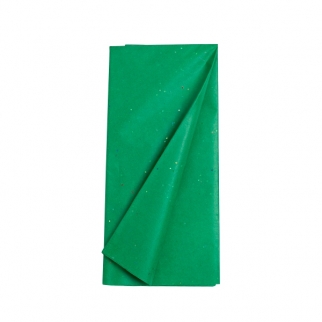 Бумага тишью с блёстками - "Зелёная, №355" (Упаковка 10 шт.) фото 12724