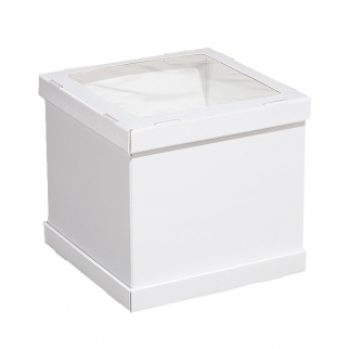 Упаковка для торта с окном ForGenika STRONG I WW - "Белая, 30x30x30 cм." (Упаковка 1 шт.) фото 13564