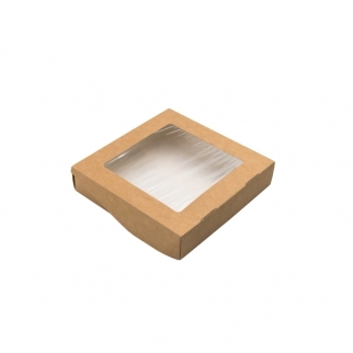 Контейнер на вынос с окном ECO - "Крафт", 1500 мл. (ECOTABOX1500-GDC) (Упаковка 1 шт.) фото 3205