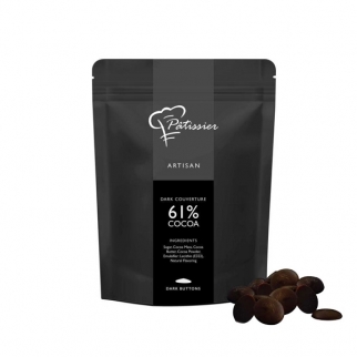 Шоколад PATISSIER - "Темный Кувертюр, Диски 61%" (61DCV) (Упаковка 2,5 кг.) фото 10896