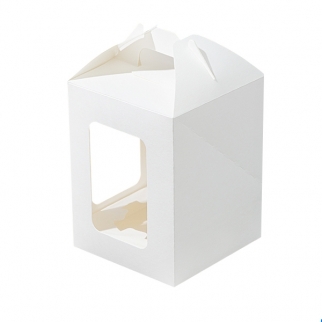 Упаковка для торта с ручкой и ложементом ForGenika JUMPL II - "Белая, 12x12x16 cм." (Упаковка 1 шт.) фото 13780